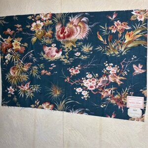 Antique French, Scheurer Toile Panel with Rooster & Birds (c. 1800's)w/Labels